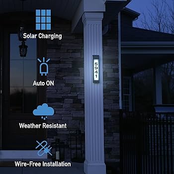 Amazon.com: Sensor Brite Solar Powered Address Light, 360-Degree